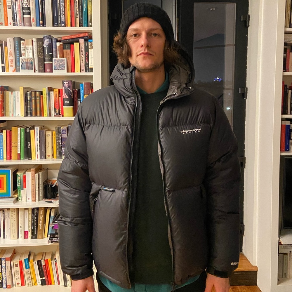 Thisisneverthat PERTEX©️down hooded puffer jacket black
